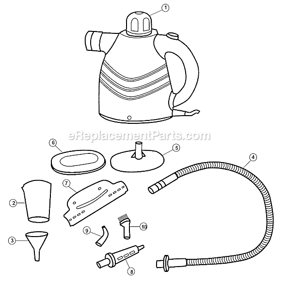 Page A Diagram and Parts List for PD20005  Dirt Devil Steamer